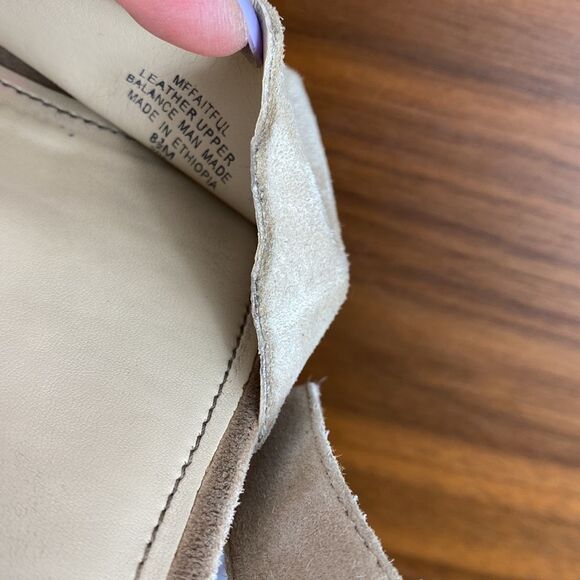 Marc Fisher Faitful leather suede cream platform sandals size 8.5 - Picture 10 of 10
